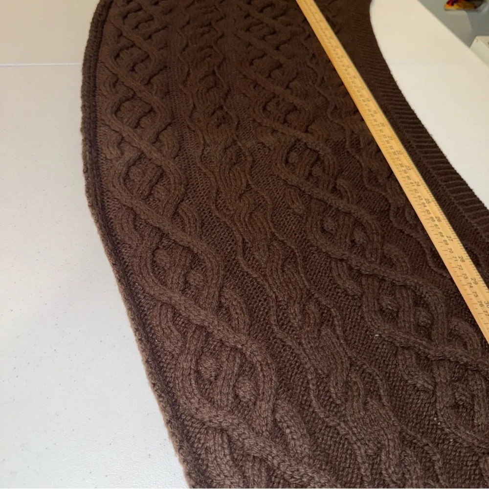 Ann Taylor Loft Brown Cable Knit Lambswool Blend Shrug‎ Bolero Wrap One Size